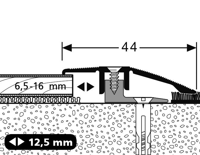 Parkettfreund PF 286 Anpassungsprofil edelstahloptik, Aluminium eloxiert