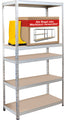 TKT Steckregal/Werktisch verzinkt, 92x180x46 cm mit 5 Holzböden