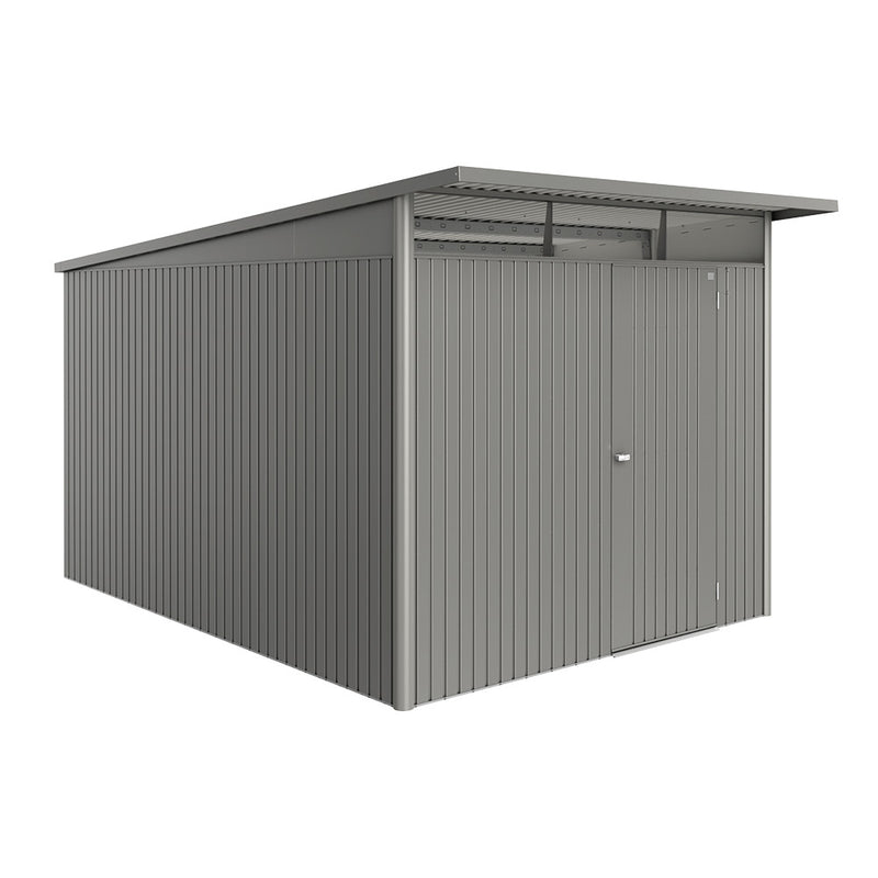 Biohort Gerätehaus AvantGarde A8 (260 × 380 × 222 cm) Quarzgrau-metallic Standardtür · AvantGarde ECO*