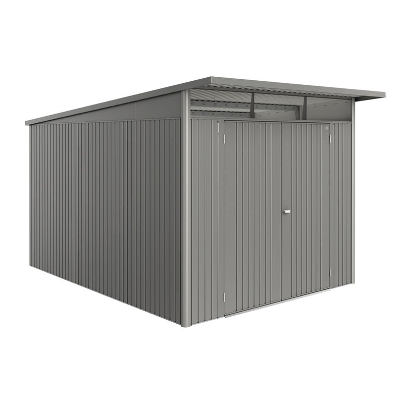 Biohort Gerätehaus AvantGarde A8 (260 × 380 × 222 cm) Quarzgrau-metallic Doppeltür · AvantGarde ECO*