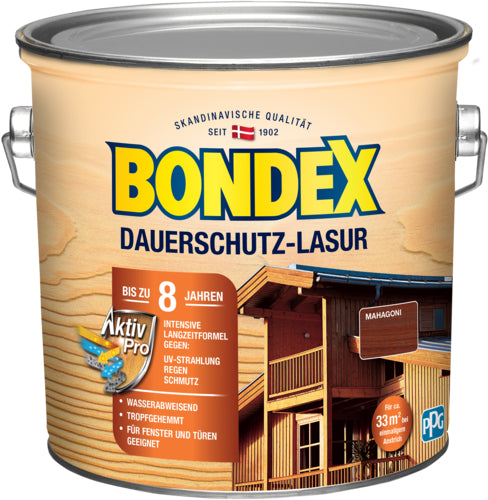 Bondex Dauerschutz-Lasur Mahagoni 2,5 L (PPG) Holzschutzmittel