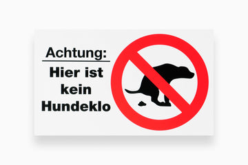 Conmetall Meister Hinweisschild 150 x 250 mm „Kein Hundeklo“ KU weiß
