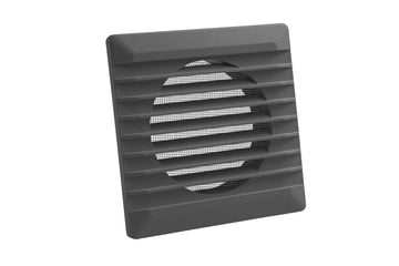 Marley Lüftungsgitter mit Fliegengaze anthrazit, 140x140 mm
