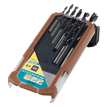 Wolfcraft Holzspiralbohrer CV im Set, Ø 3–10 mm, 6-teilig
