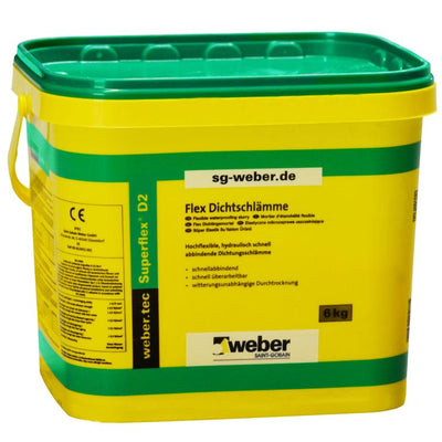 weber.tec Superflex D2 Flex Dichtungsschlämme 2k Abdichtung Flexdichtung 6 kg