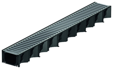 ACO Self Hexaline 2.0 Rinne mit Abdeckung, schwarz – 1 m
