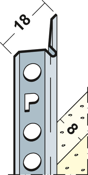 PROTEKTORWERK Putzlehre Innenputz 9008 aus Aluminium, 8 mm, weiß grundiert