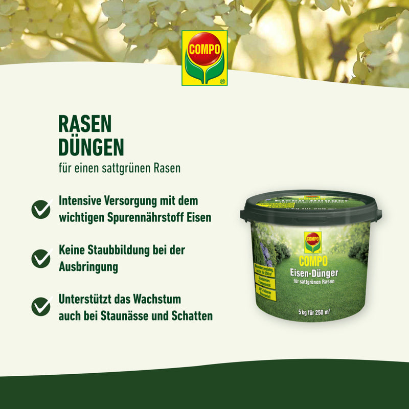COMPO Eisen-Dünger 5 kg (COMPO EREG) für 250 qm, außen