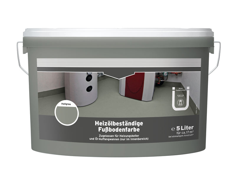 Rühl Heizölbeständige Fußbodenfarbe hellgrau, 5 l Eimer