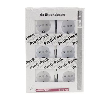 UNITEC Steckdosen Profi-Pack Melbourne Serie 702 ultraweiß, 6 x Schuko