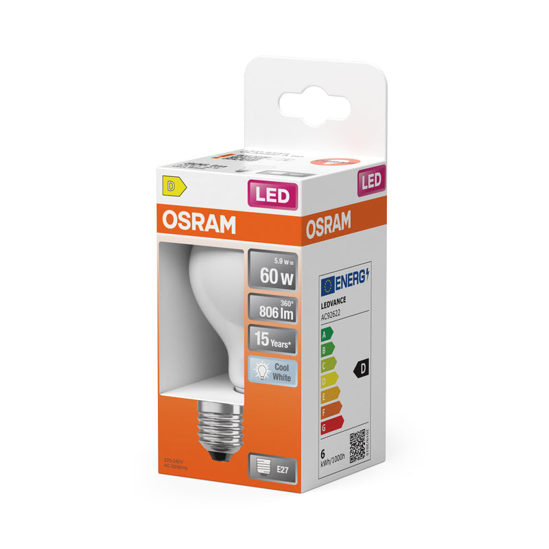 LEDVANCE CLA Leuchtmittel LED A60 E27 5,9W matt kaltweiß 806lm