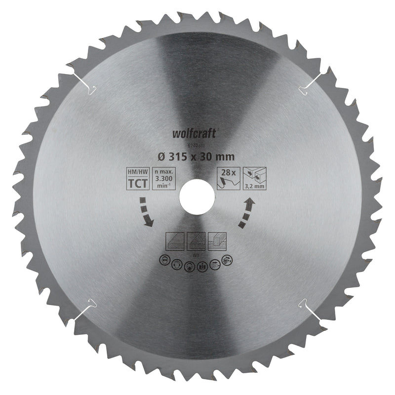 Wolfcraft Tischkreissägeblatt HM Zähne