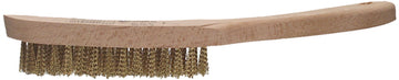 CONNEX Messing-Drahtbürste 4-reihig mit Holzkörper, natur