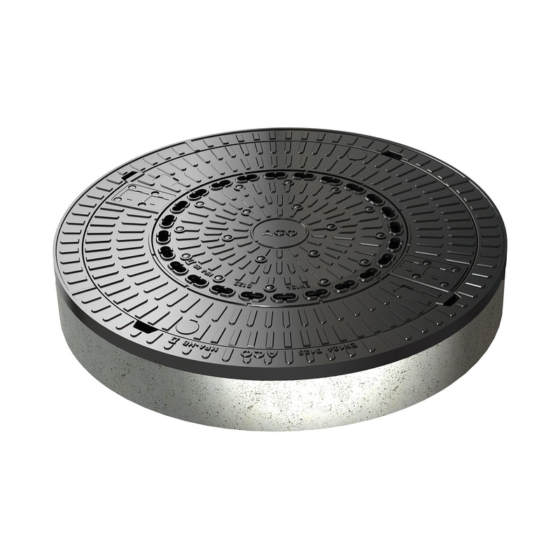 ACO Schachtabdeckung SAKU Kunststoff/Beton rund, für Revisionsschacht DN 600