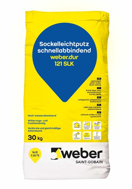 weber.dur 121 SLK Sockelleichtputz 30 kg naturgrau, 1 mm