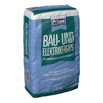 PRIMA Bau- und Elektrikergips (Gips) für Innen, 25 kg Sack