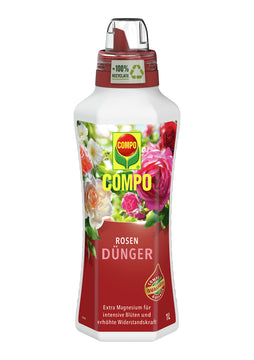 COMPO Rosendünger Flüssigdünger, für Außenanwendung, 1-l Gebinde (COMPO EREG)