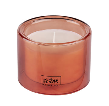 Schöner Wohnen Duftkerze M Sandalwood, bernsteinfarbenes Glas, im Glas