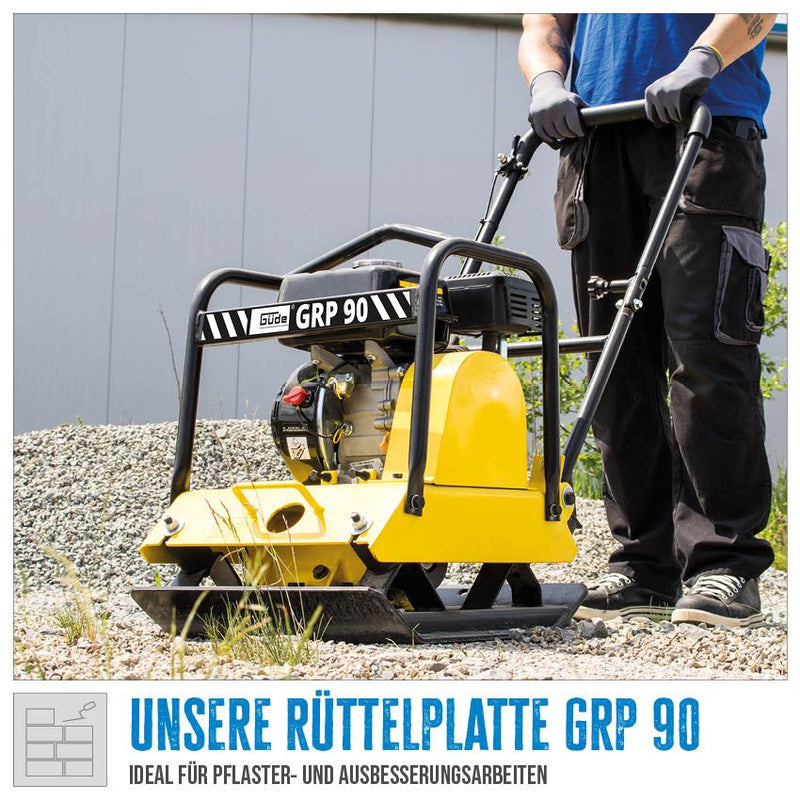 Güde GRP 90 Rüttelplatte mit Benzin-Antrieb und Polyurethanmatte