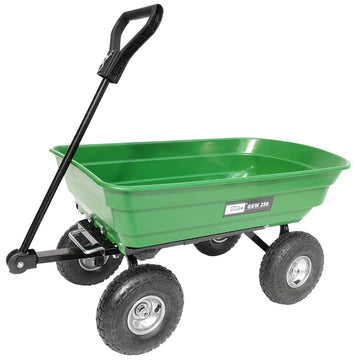 Güde Gartenwagen GGW 250, Pritschenwagen mit grünem Gestell, 75 l Wanneninhalt