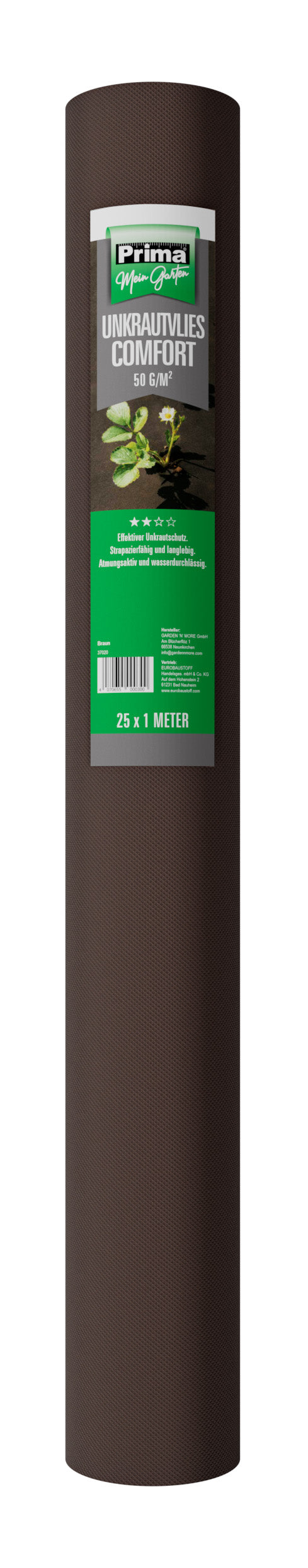PRIMA Comfort Unkrautvlies 50 g/m² braun, gerollt (100 x 25 m)