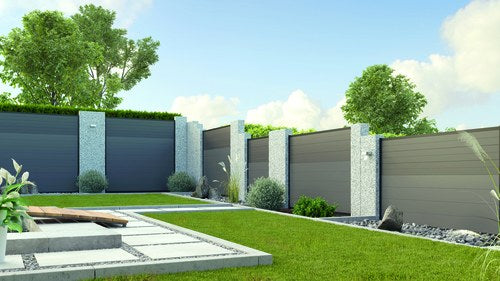TraumGarten SYSTEM WPC Zaun-Set mandel/anthrazit 178x183 cm