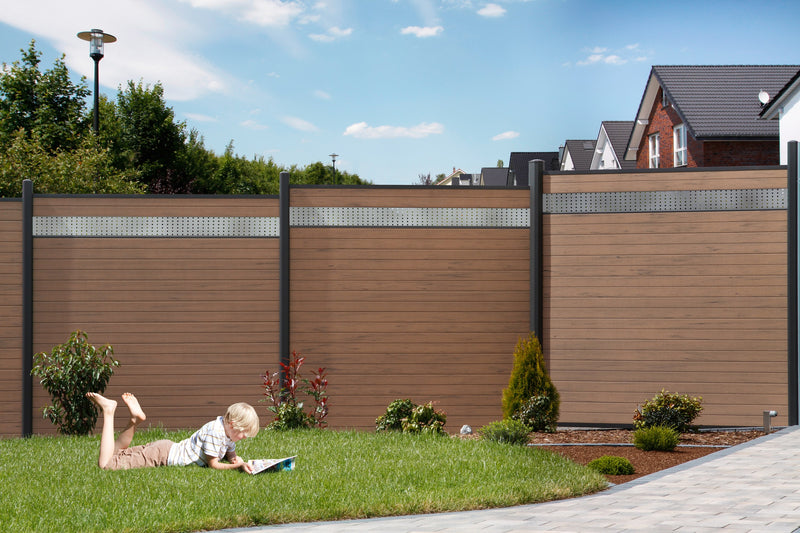 TraumGarten SYSTEM WPC Zaun-Set mandel/anthrazit 178x183 cm
