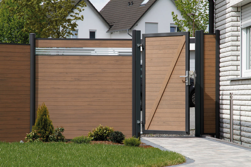 TraumGarten SYSTEM WPC Zaun-Set mandel/anthrazit 178x183 cm