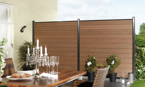 TraumGarten SYSTEM WPC Zaun-Set mandel/anthrazit 178x183 cm