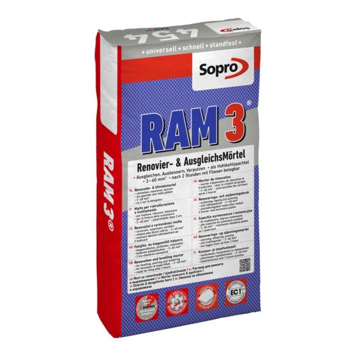 Sopro RAM3 Renovier- und Ausgleichsmörtel, Spachtelmörtel, 3,5 kg