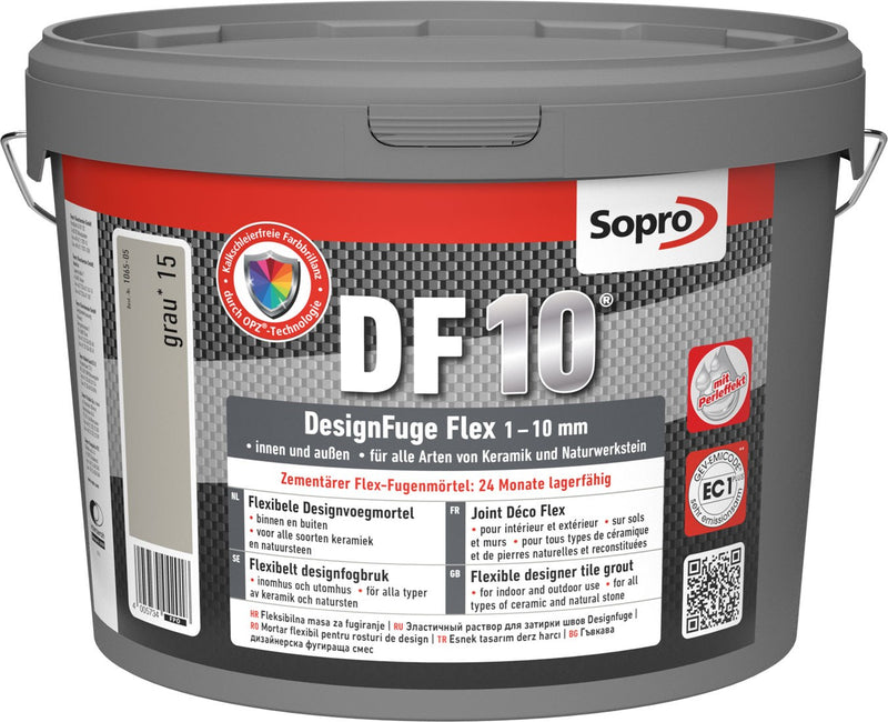 Sopro DF 10 Flex grauer Fugenmörtel 5 kg Eimer Designfuge