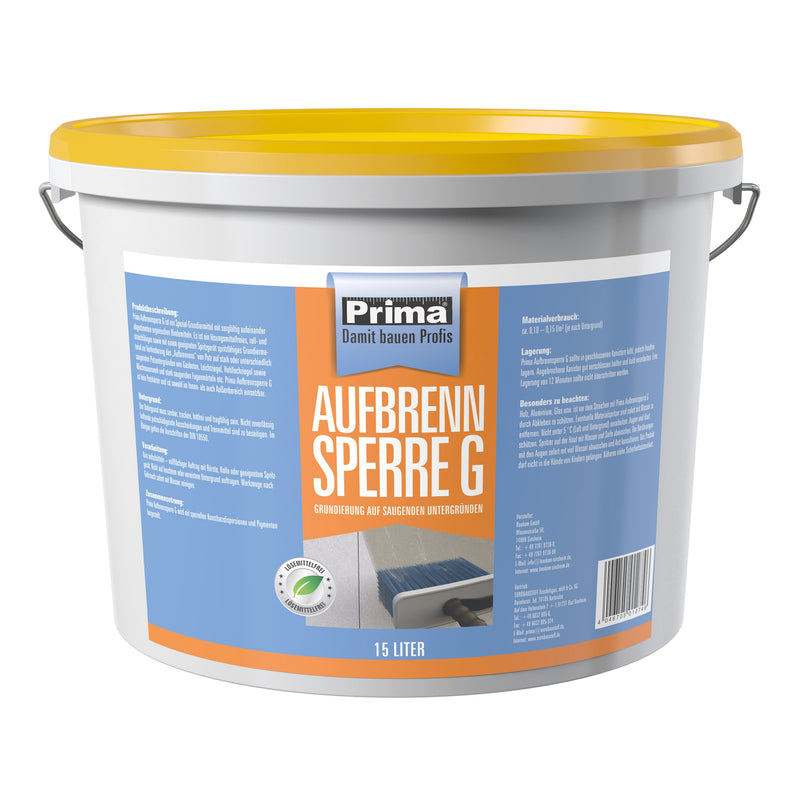 PRIMA Aufbrennsperre G ocker Sperrgrund für Putz, gebrauchsfertig 15 L