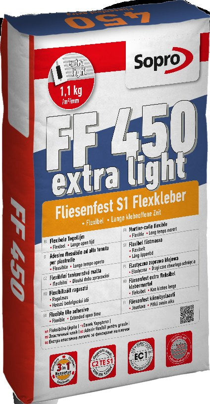 Sopro Fliesenfest extra FF 450 Grauer Leichtflexkleber, 25 kg