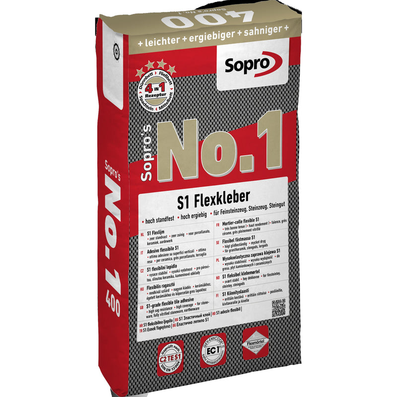 Sopro's No.1 400 Grau Super Light Flexkleber, 25 kg
