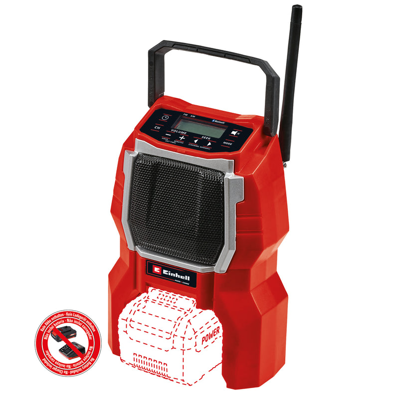 Einhell Power X-Change Akku-Radio TC-CR 18 Li BT (Solo), rot/schwarz