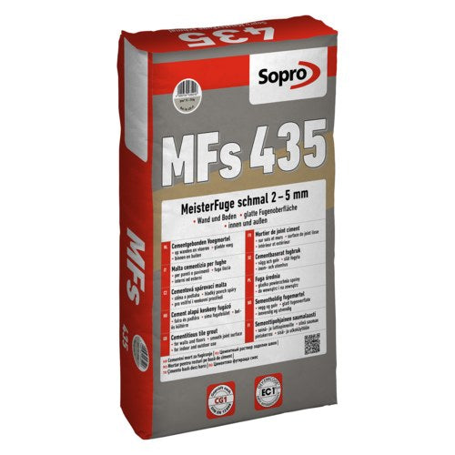 Sopro MeisterFuge MFs grau – zementärer Fugenmörtel, schmal 2–5 mm, 5 kg