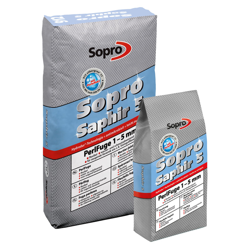 Sopro Saphir 5 PerlFuge silbergrau – zementärer Fugenmörtel, 5 kg