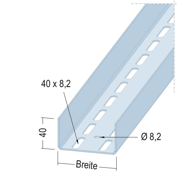 PROTEKTORWERK U-Aussteifungsprofil 5131 UA-Wandprofil aus verzinktem Stahl, 4,0 m