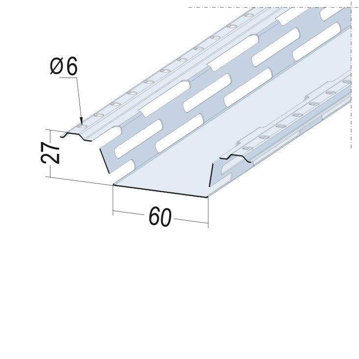 PROTEKTORWERK Hut-Federschiene 5007 für CD 60-27-06, 4.000 mm