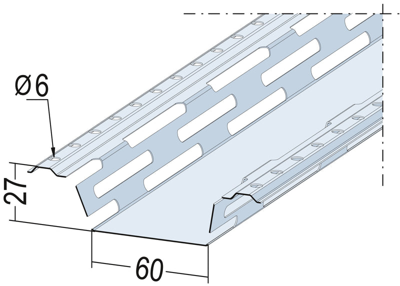PROTEKTORWERK Hut-Federschiene 5007 für CD 60-27-06, 4.000 mm