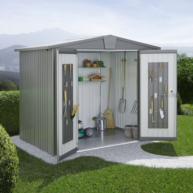 Biohort Gerätehaus Europa Gr. 3 (244 × 156 × 203 cm) Quarzgrau-metallic
