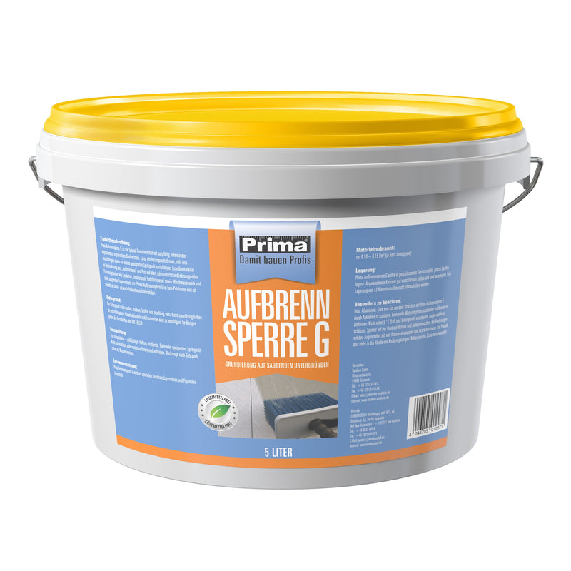 PRIMA Aufbrennsperre G ocker Sperrgrund für Putz, gebrauchsfertig 5 L