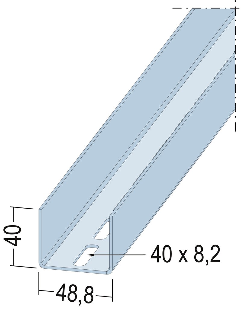 PROTEKTORWERK UA-U-Aussteifungsprofil 5129 50-20, 3 m (Stahl verzinkt)