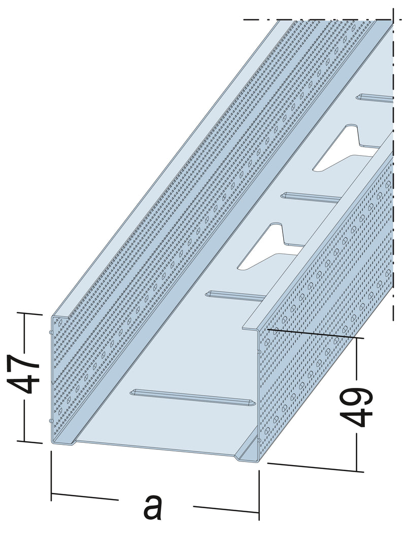 PROTEKTORWERK MAXI CW-Ständerprofil 5211 aus verzinktem Stahlblech, 50 mm, 3 m