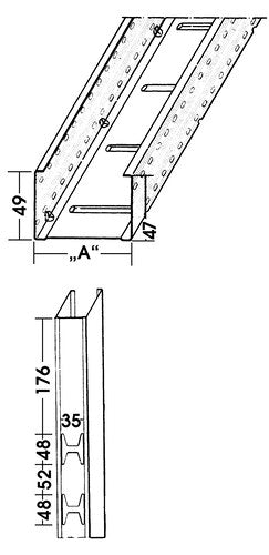PROTEKTORWERK CW-Profil MAXI 5215 Wandprofil aus Stahlblech verzinkt 75 mm