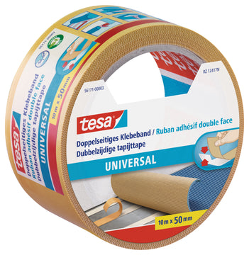 tesa Verlegeband Standard, doppelseitig klebend, weiß, 50 mm x 10 m