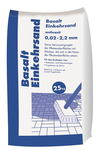 Hamann Basaltsand Fugensand schwarz, Körnung 0,02–2,2 mm, 25 kg