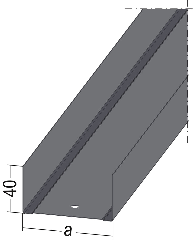 PROTEKTORWERK U-Wandprofil 59034 UW-Wandprofil aus verzinktem Stahl beschichtet, 4 m C3-C4