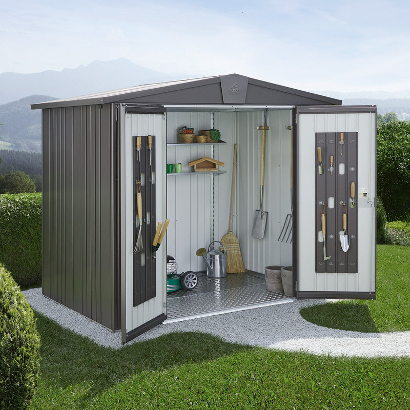 Biohort Gerätehaus Europa Gr. 3 (244 × 156 × 203 cm) Dunkelgrau-metallic