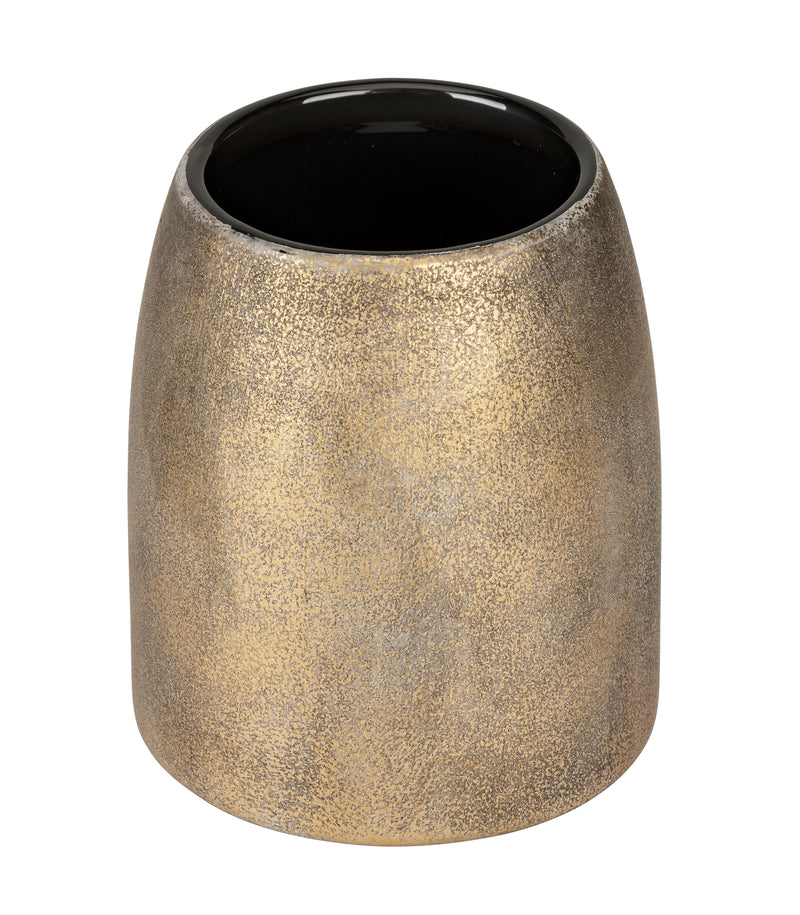 WENKO Tremea Zahnputzbecher Keramik bronze/schwarz, stehend 10 cm